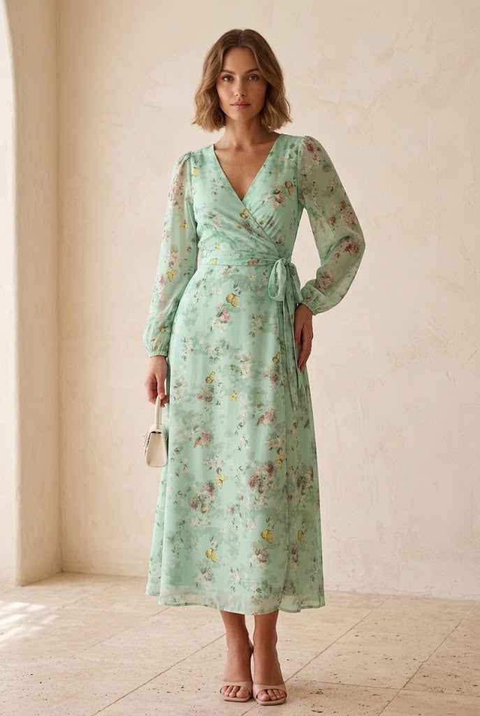 Vaelis | Flutter Sleeve Midi Dress