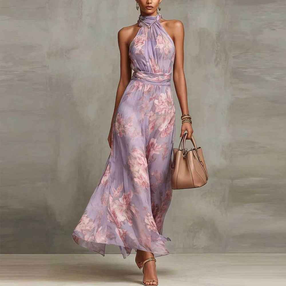 Mirelle | Gathered Halter Midi Dress