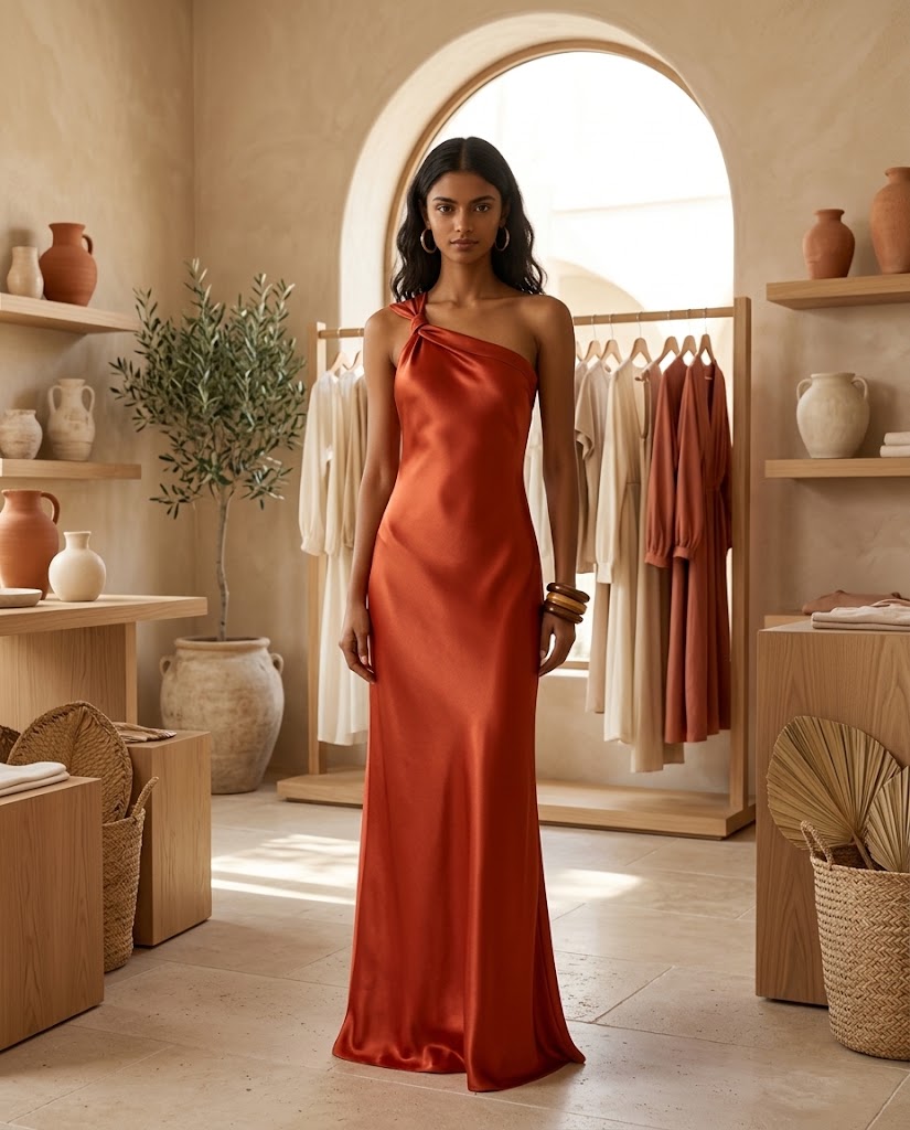 SoleilSilk | Yellow Satin One Shoulder Maxi Dress - Elegant Wedding Guest Gown Threadded